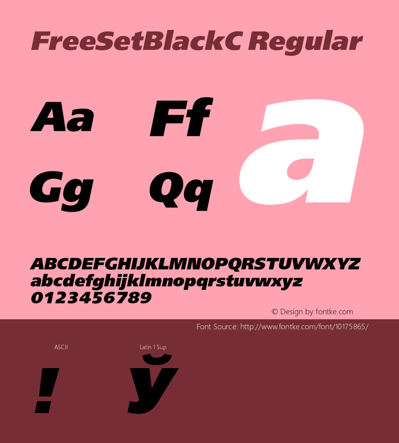 FreeSetBlackC Regular 001.000 Font Sample