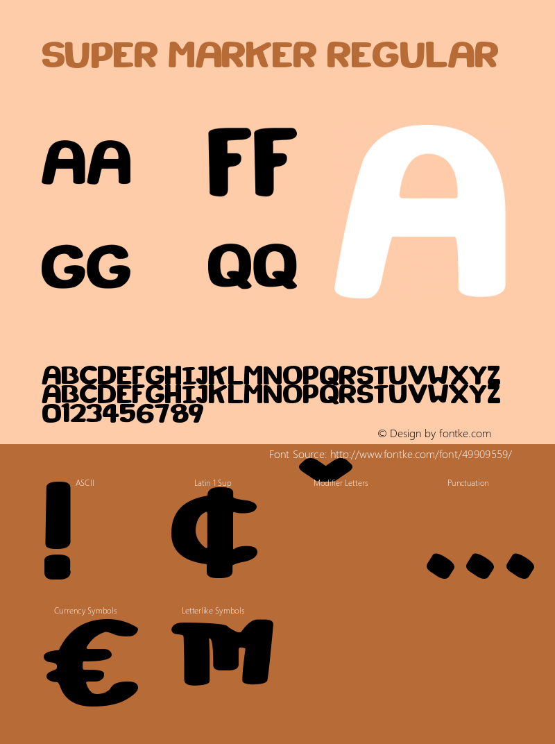 Super Marker Version 1.00;December 22, 2019;FontCreator 11.5.0.2430 64-bit Font Sample