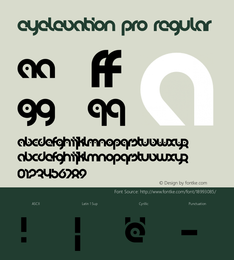 eyelevation pro Regular Version 5.003 2009 Font Sample