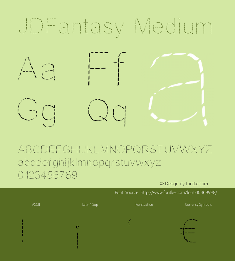 JDFantasy Medium Version 001.000 Font Sample