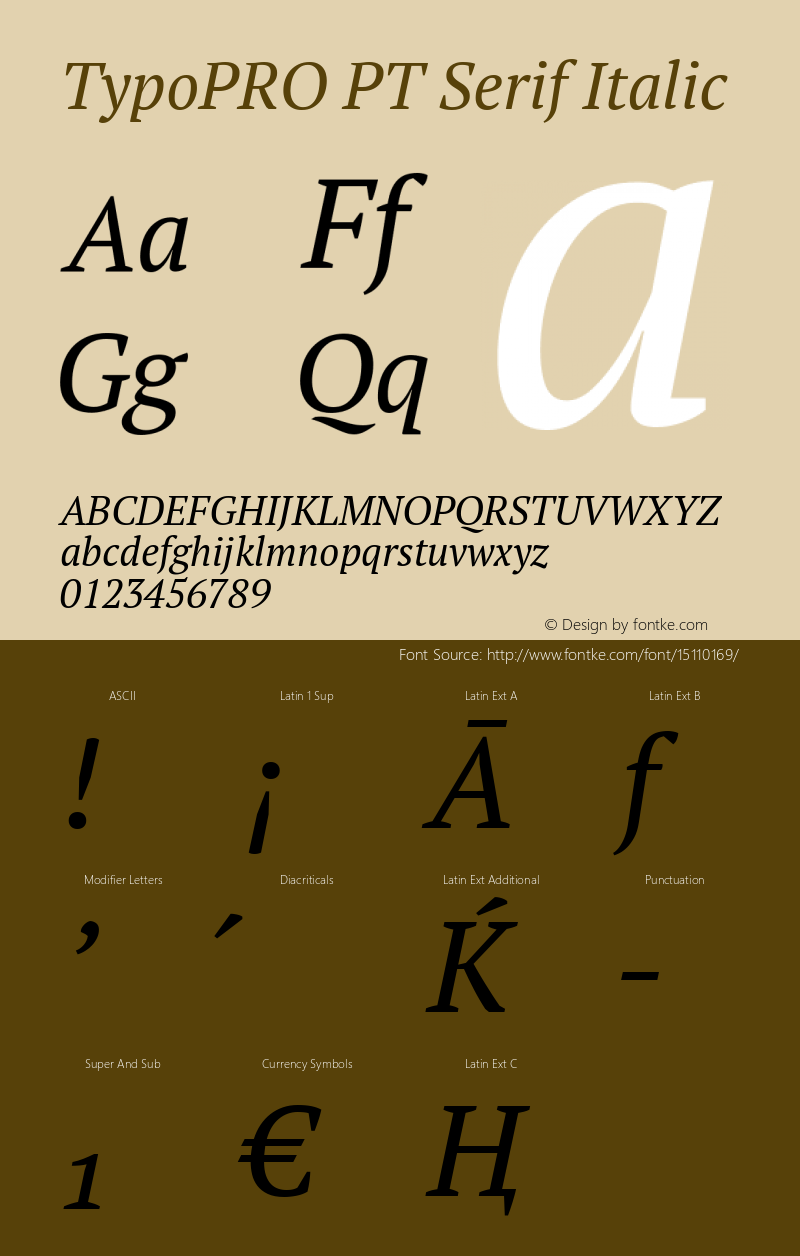 TypoPRO PT Serif Italic Version 1.002 Font Sample