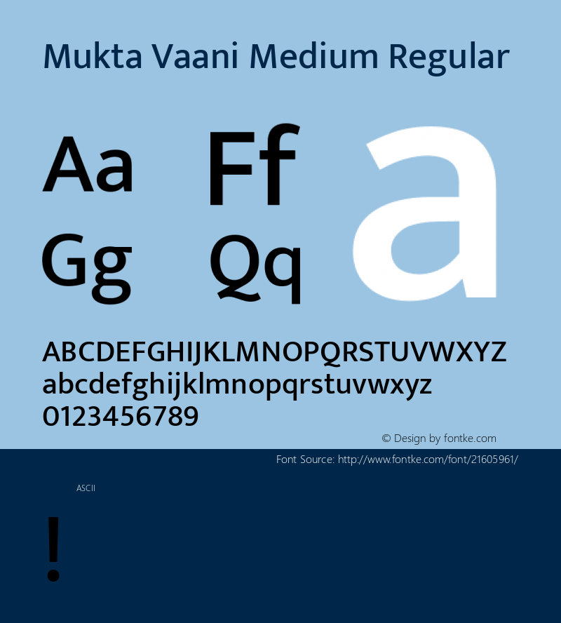 Mukta Vaani Medium Regular  Font Sample