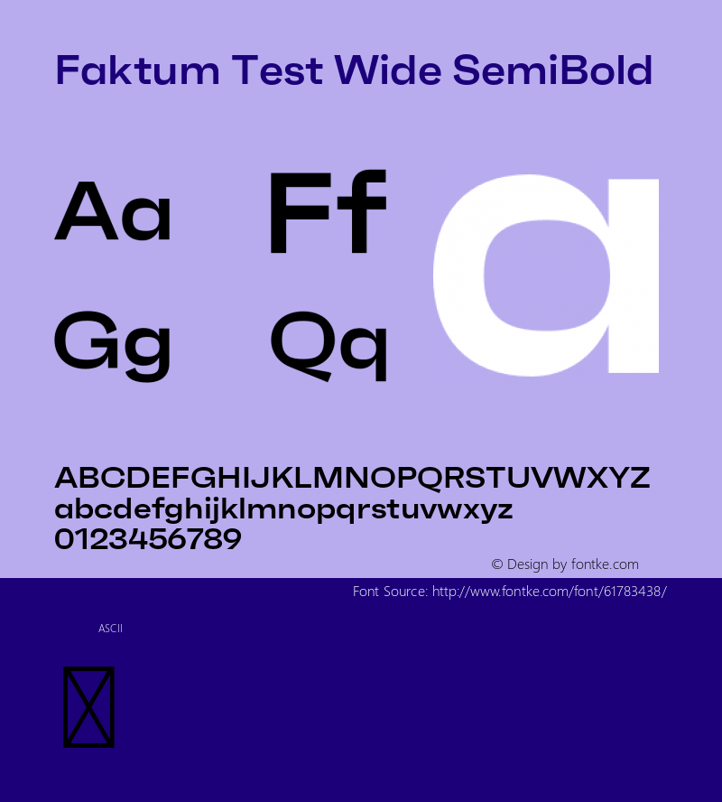 Faktum Test Wide SemiBold Version 1.001;PS 001.001;hotconv 1.0.88;makeotf.lib2.5.64775 Font Sample