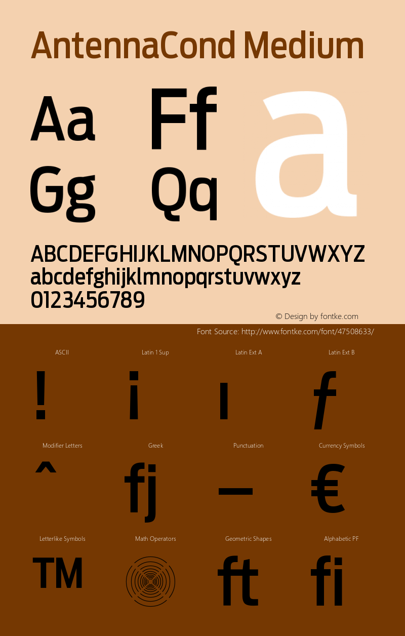 AntennaCond-Medium Version 1.000;PS 001.001;hotconv 1.0.38 Font Sample