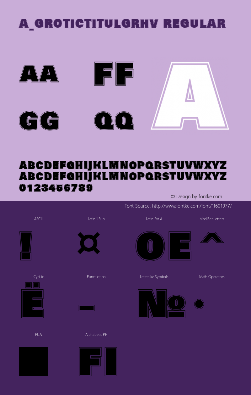 a_GroticTitulGrHv Regular 01.03 Font Sample