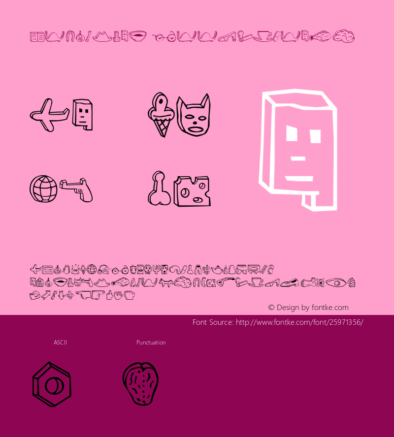 BlockheadIllustPlain Version 001.000 Font Sample