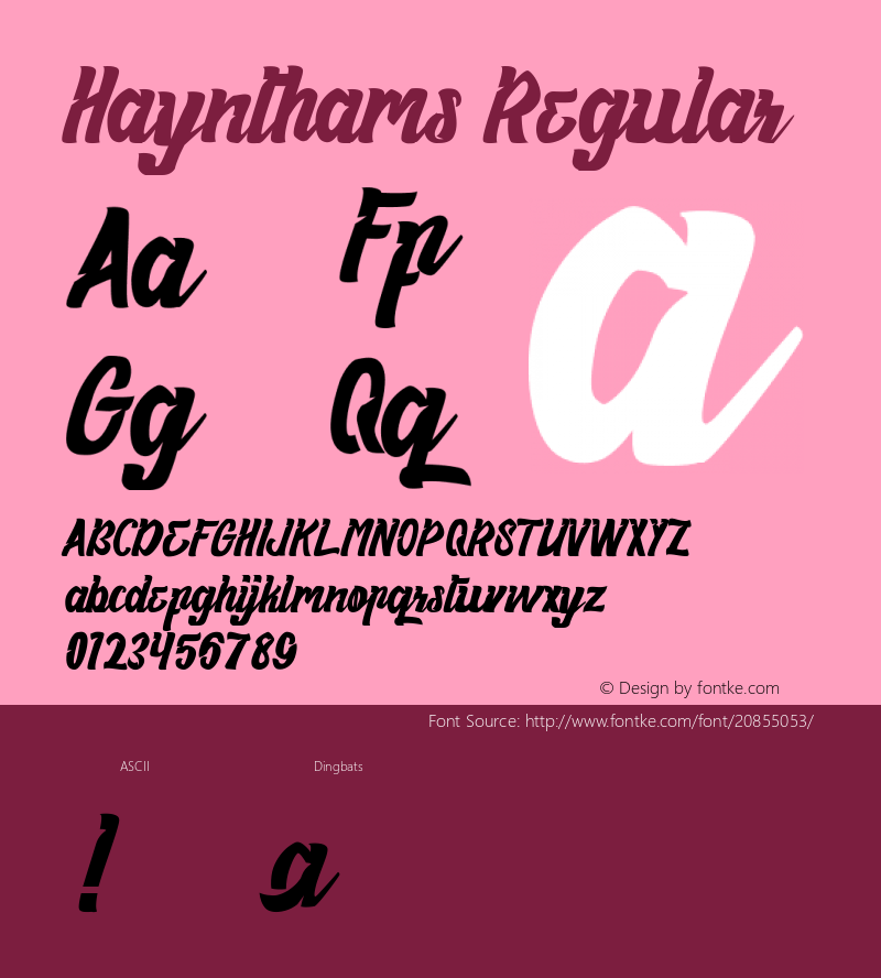 Haynthams Version 1.000 Font Sample