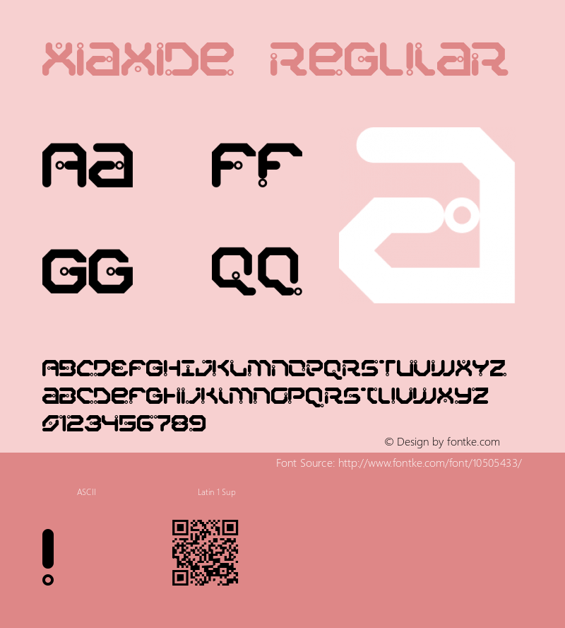 Xiaxide Regular 1.0 - Feb 2012 Font Sample