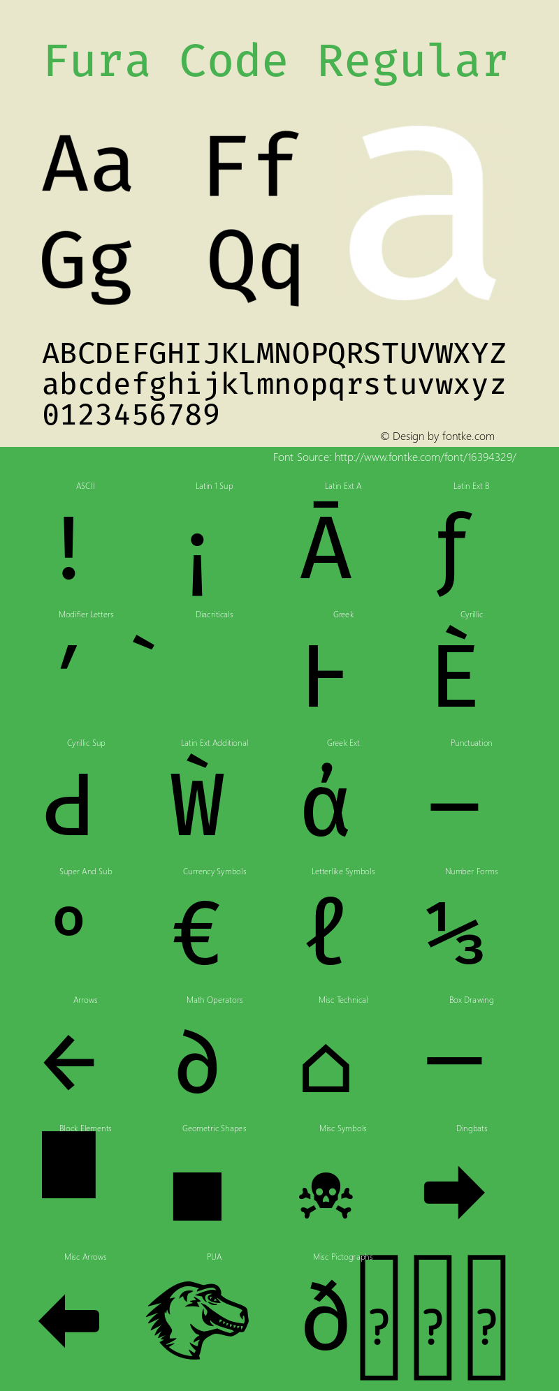 Fura Code Regular Version 1.102;PS 001.102;hotconv 1.0.88;makeotf.lib2.5.64775 Font Sample