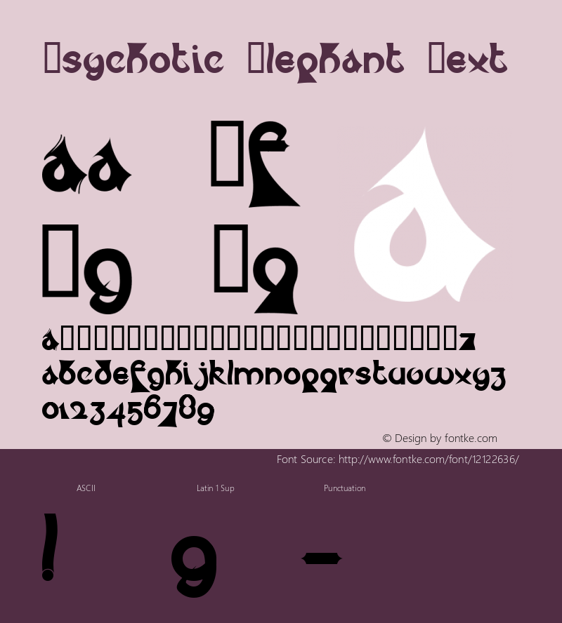 Psychotic Elephant Text Macromedia Fontographer 4.1.4 9/2/97 Font Sample