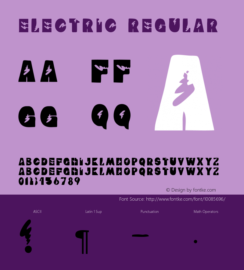 Electric Regular Macromedia Fontographer 4.1 5/23/96 Font Sample