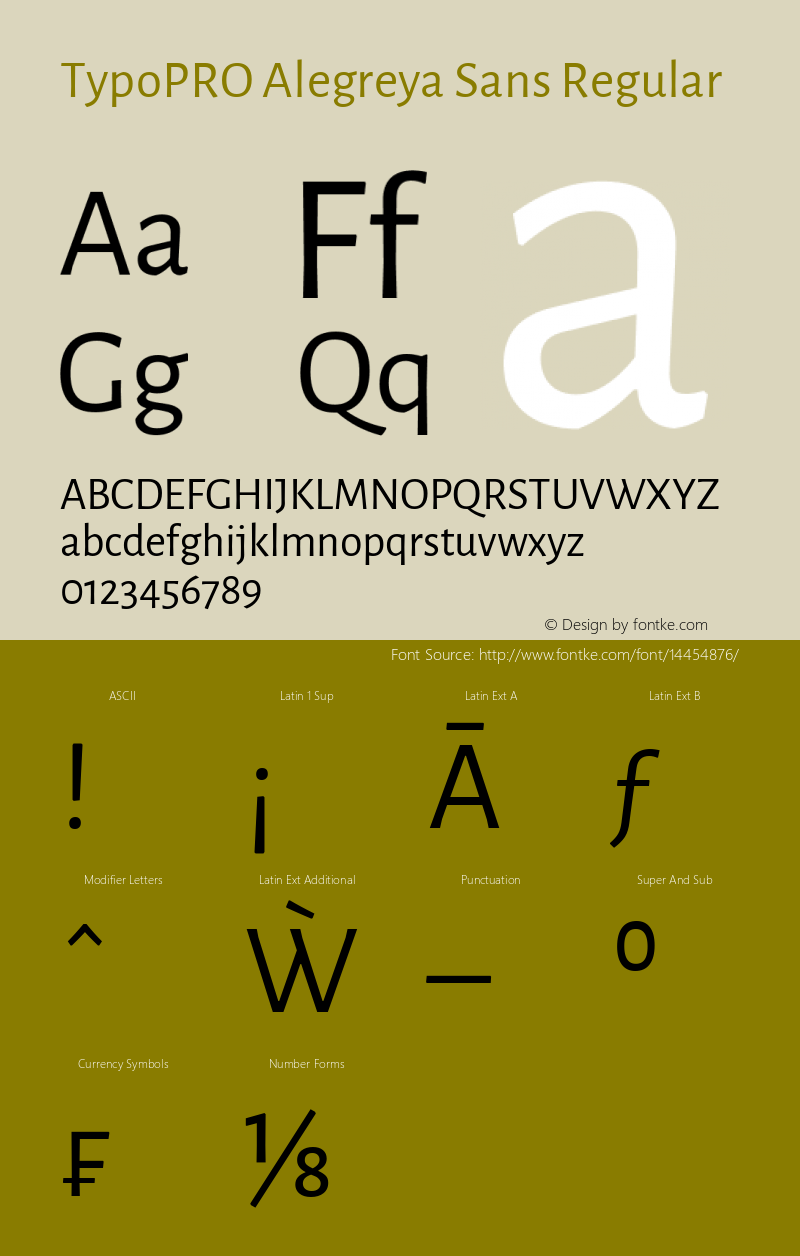 TypoPRO Alegreya Sans Regular Version 1.000;PS 001.000;hotconv 1.0.70;makeotf.lib2.5.58329 DEVELOPMENT Font Sample