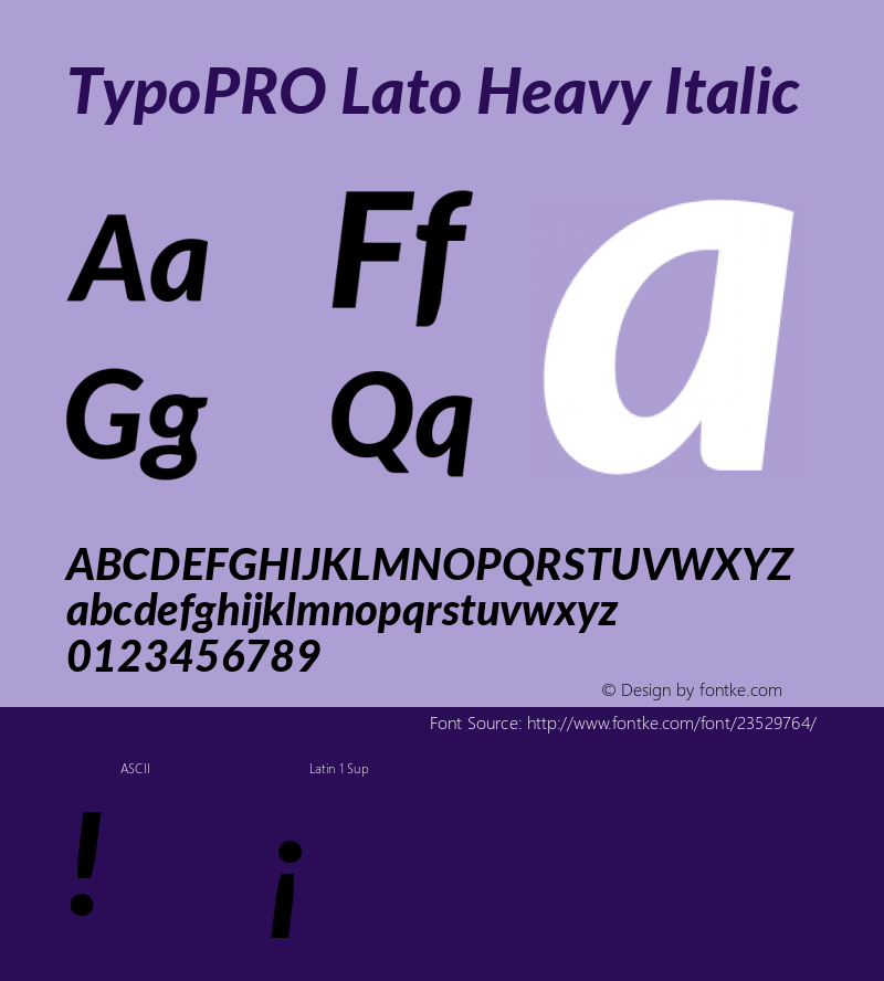 TypoPRO Lato Heavy Italic Version 2.015; 2015-08-06; http://www.latofonts.com/ Font Sample