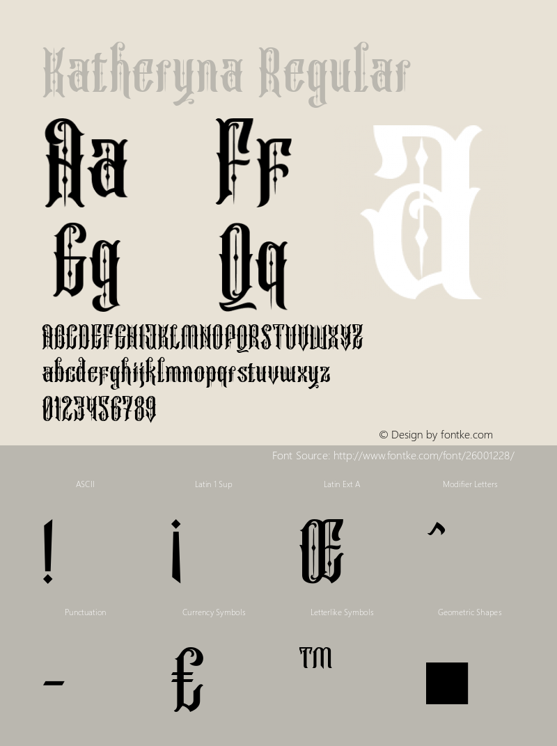 Katheryna Regular Version 1.000 Font Sample