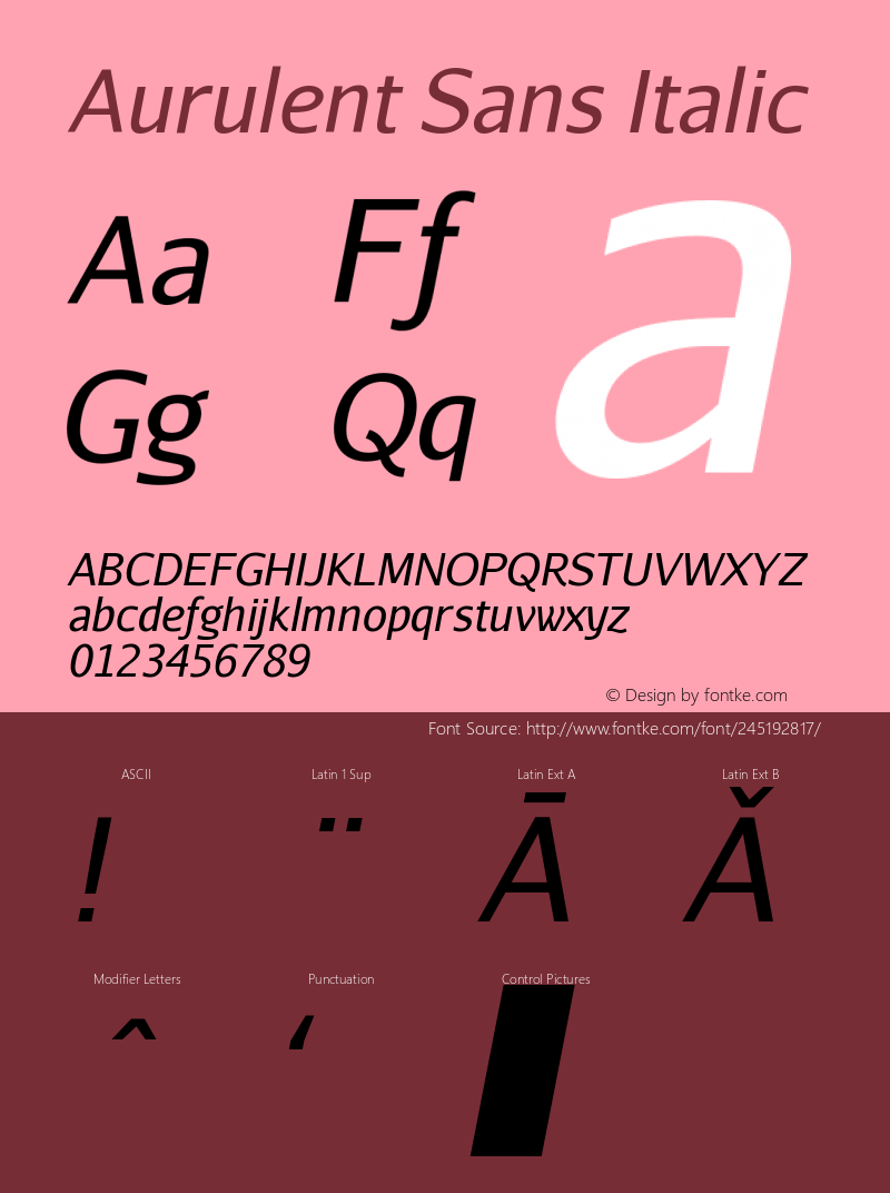 AurulentSans-Italic Version 2007.05.04图片样张