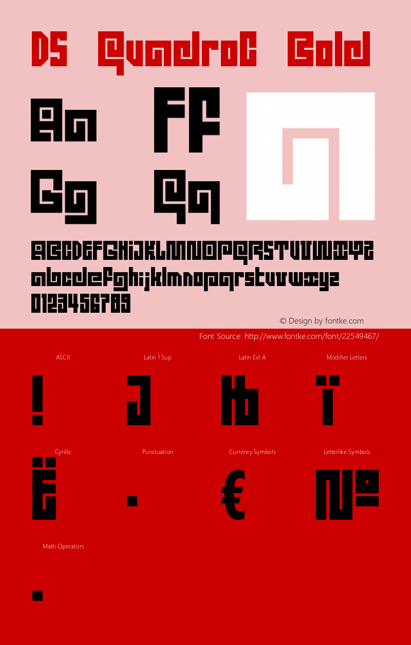 DSQuadroC OTF 1.0;PS 001.000;Core 116;AOCW 1.0 161 Font Sample