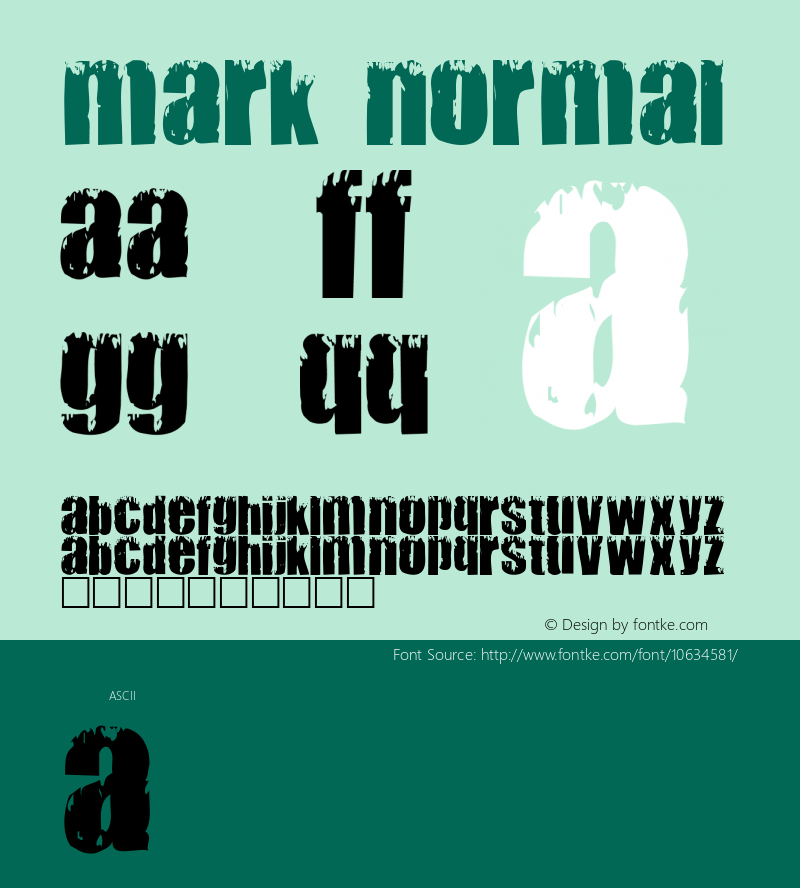 Mark Normal 1.0 Sat May 02 16:52:11 1998 Font Sample