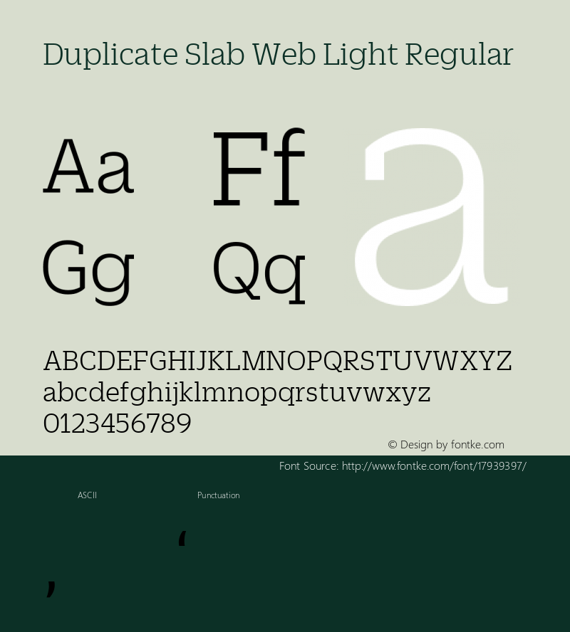 Duplicate Slab Web Light Regular Version 1.1 2013 Font Sample