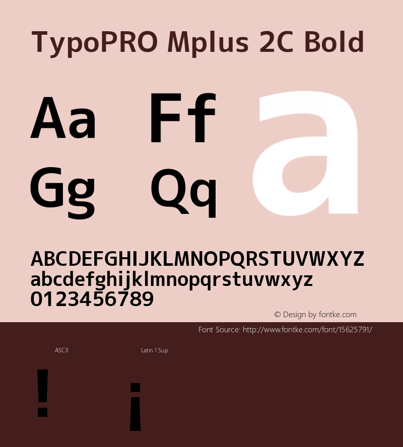 TypoPRO Mplus 2C Bold Version 1.059 Font Sample