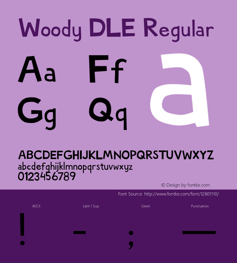 Woody DLE Regular Version 1.00 Font Sample