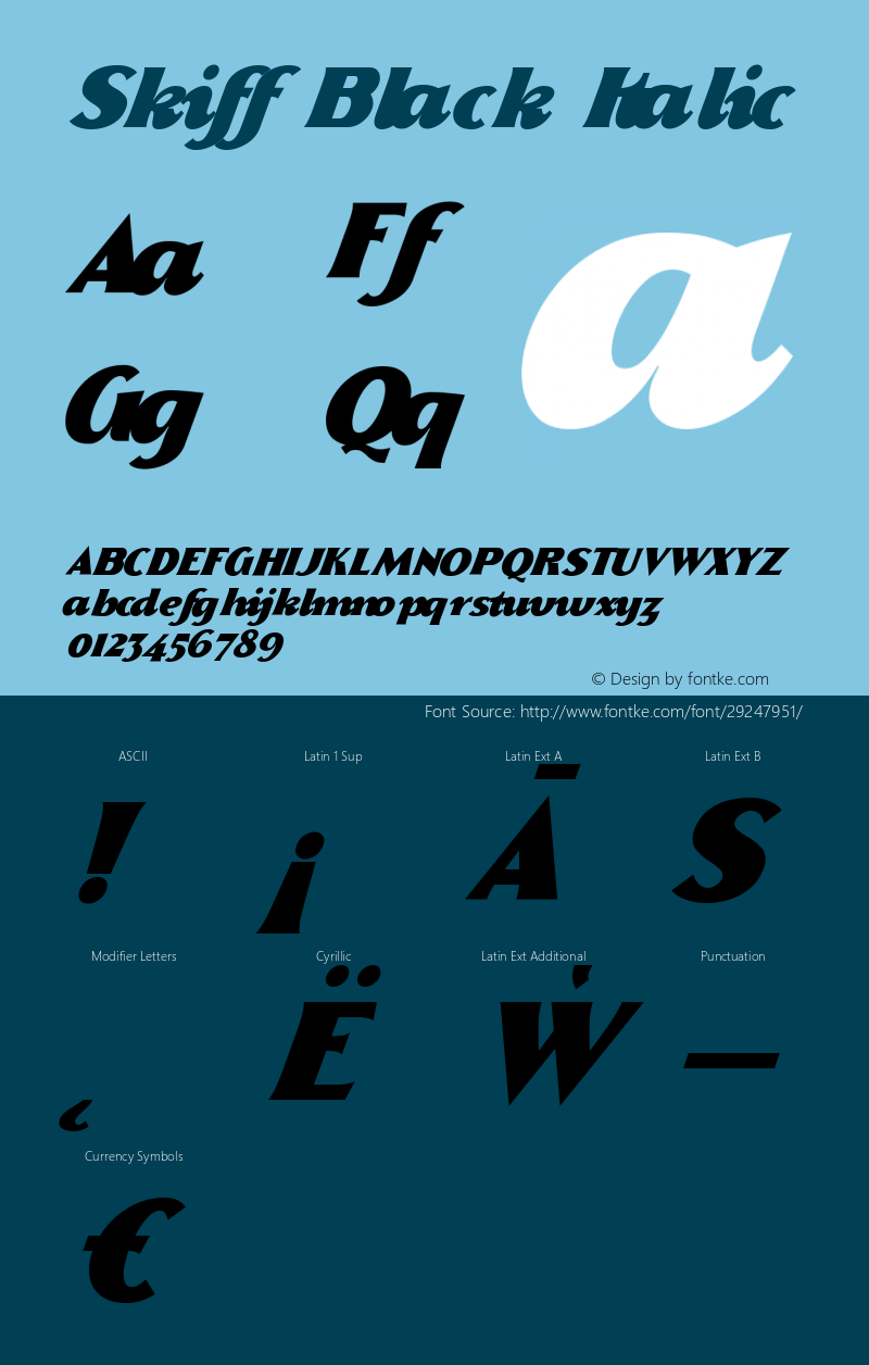 Skiff Black Italic Version 1.00;April 22, 2019;FontCreator 11.0.0.2403 64-bit Font Sample