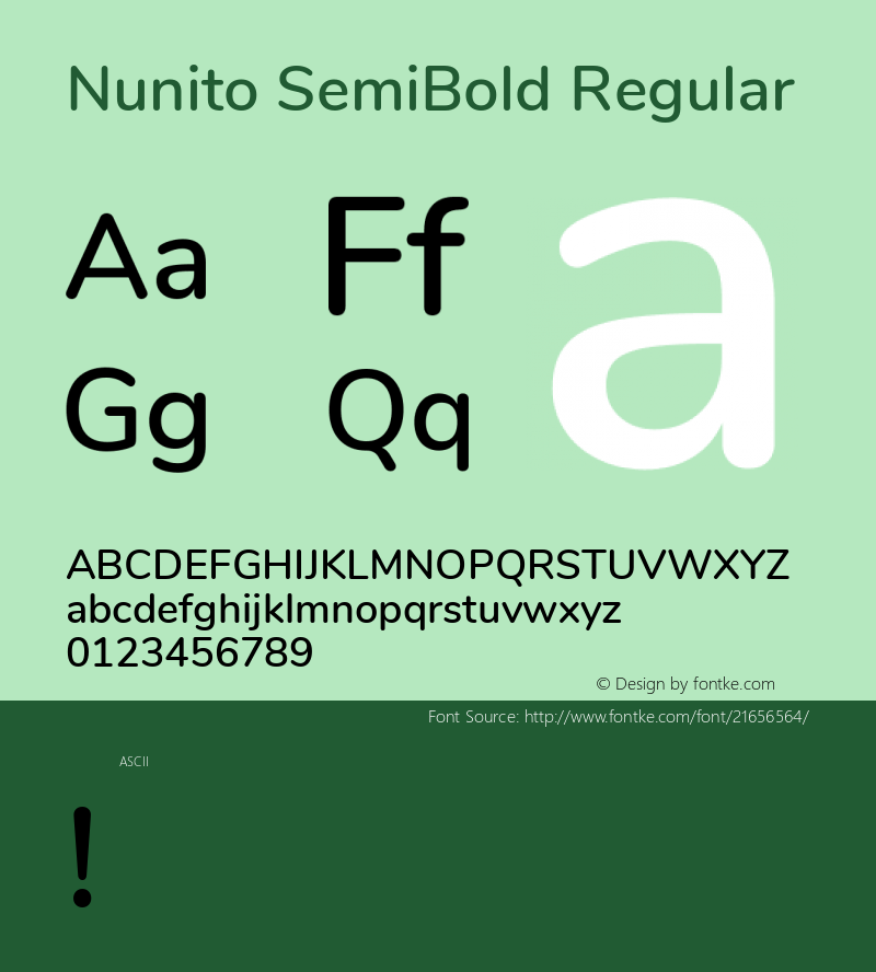NunitoSemiBold Version 1.0 Font Sample