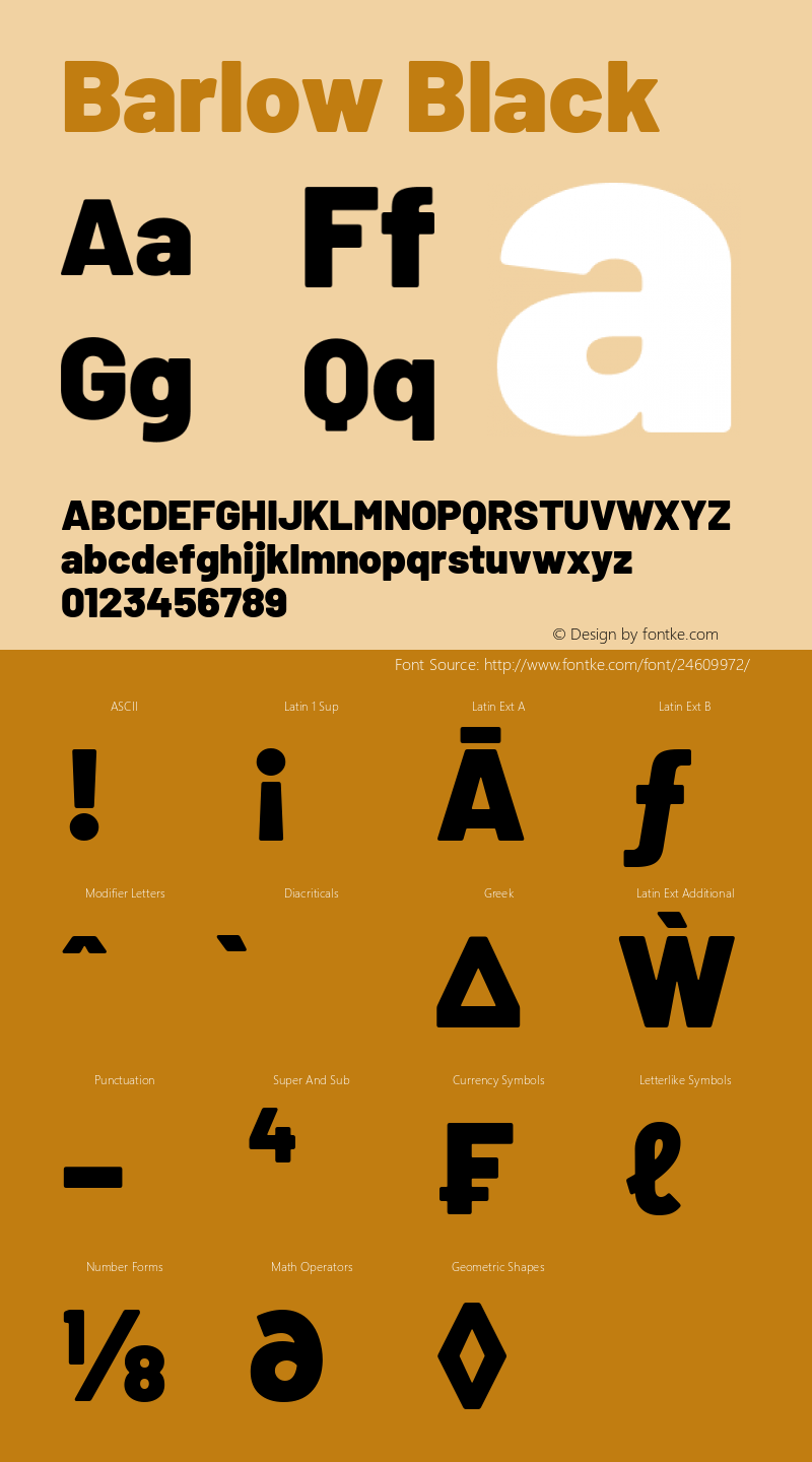 Barlow Black Version 1.107 Font Sample