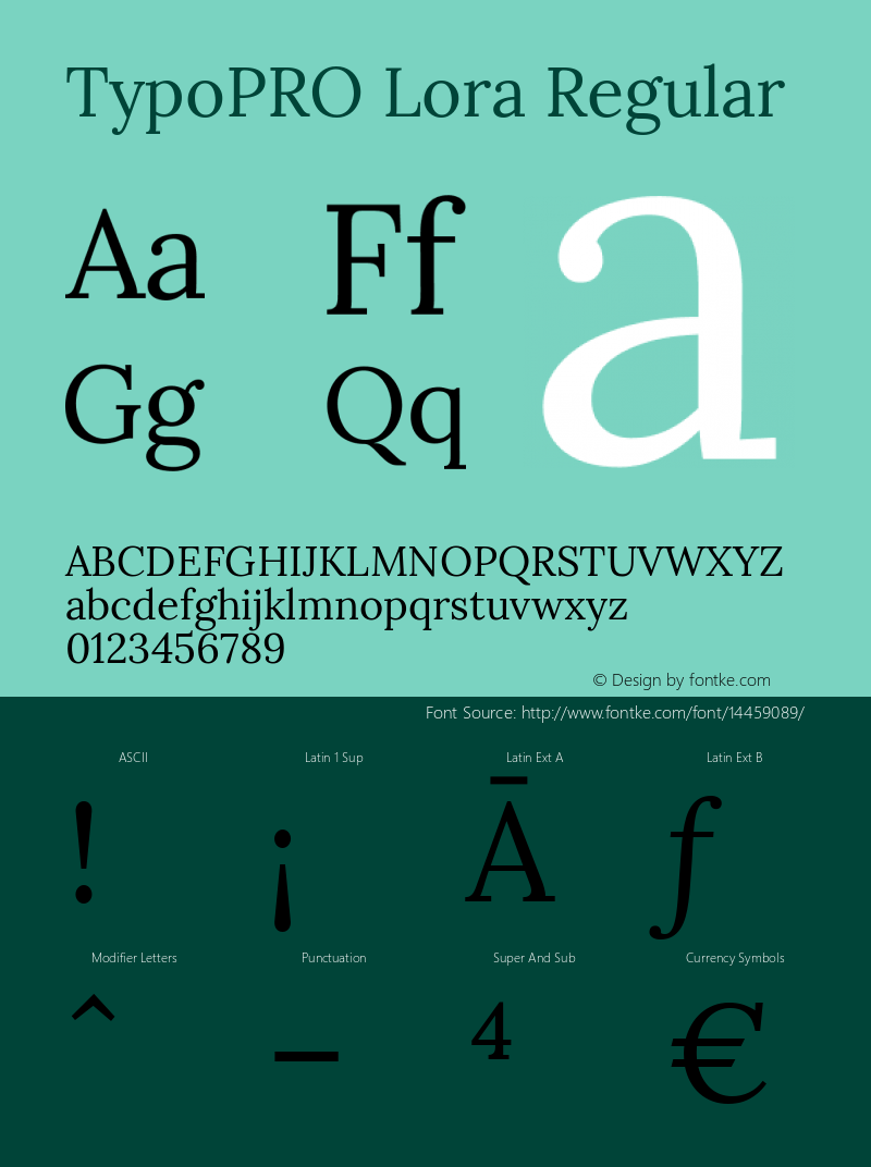 TypoPRO Lora Regular Version 1.014 Font Sample