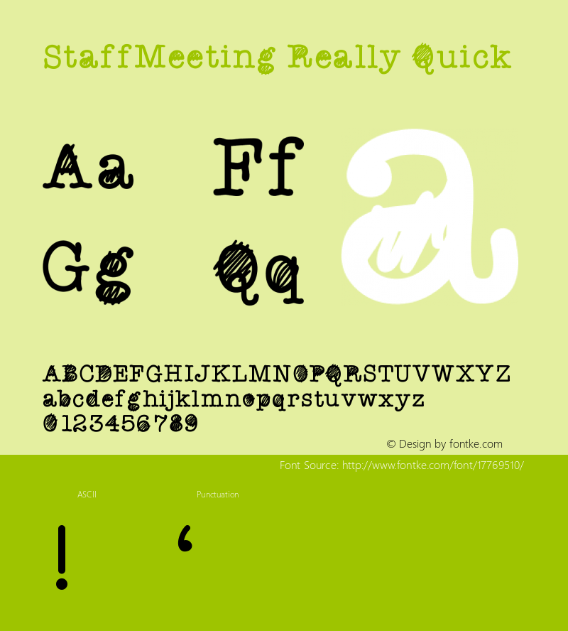 StaffMeeting Really Quick Version 001.000 Font Sample