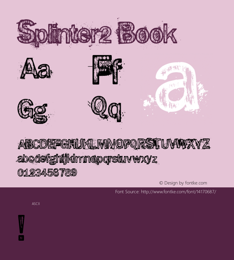 Splinter2 Book Version v.1.5 Font Sample