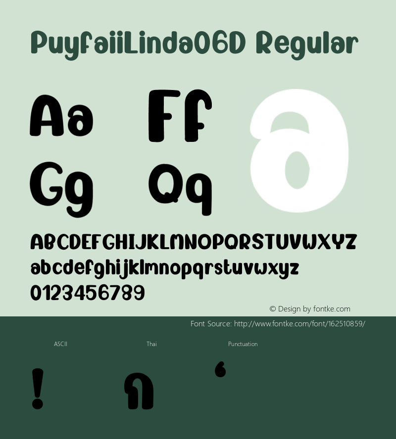 PuyfaiiLinda06D Version 1.002;December 12, 2020;FontCreator 13.0.0.2683 64-bit Font Sample