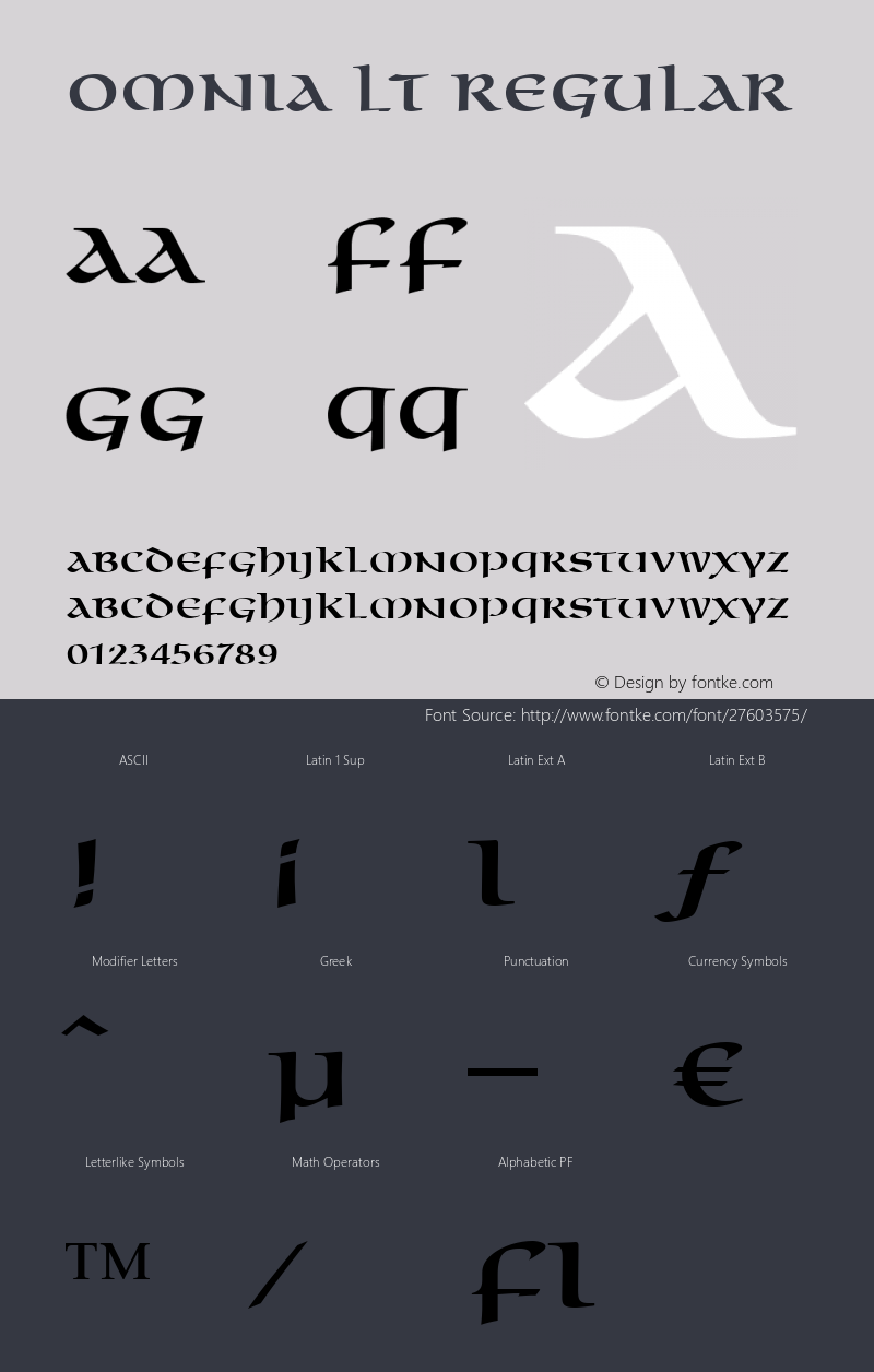 Omnia LT Version 6.03 Font Sample