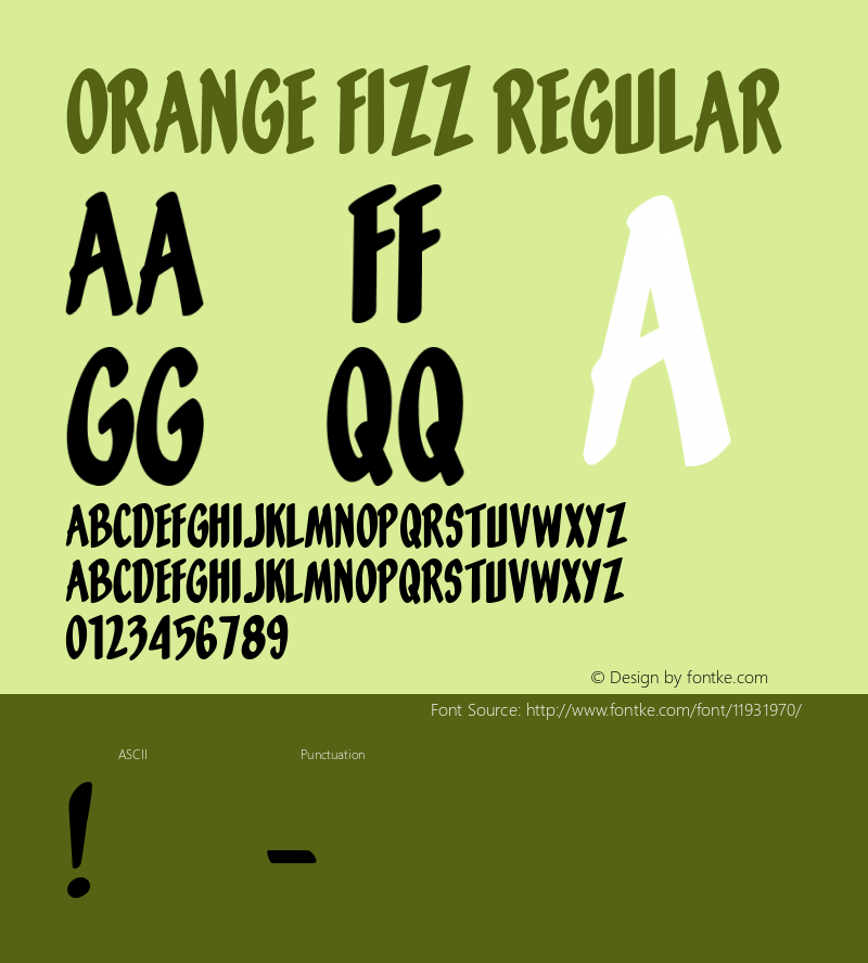 Orange Fizz Regular Macromedia Fontographer 4.1 1/30/01 Font Sample