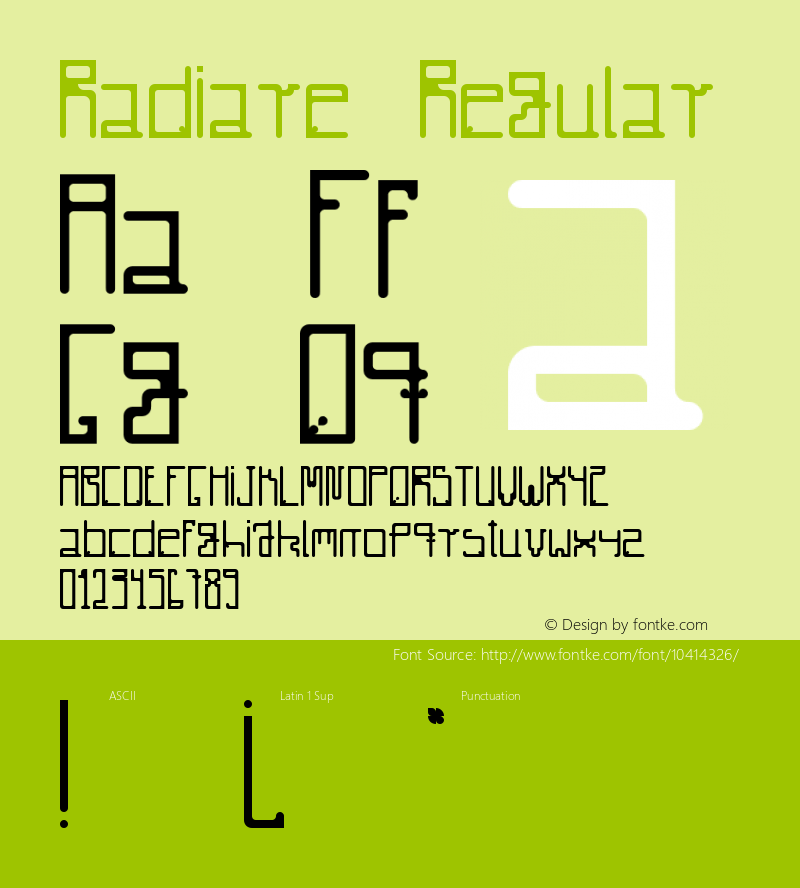 Radiare Regular Version 1.0 Font Sample