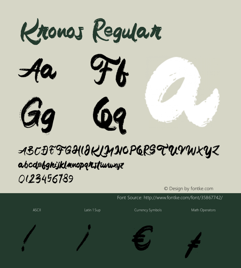 Kronos Version 1.000 Font Sample