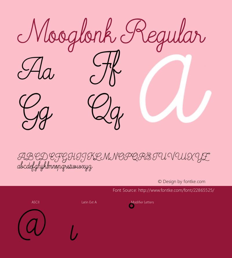 Mooglonk 1.000 Font Sample