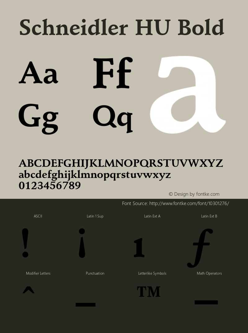 Schneidler HU Bold 1.000 Font Sample