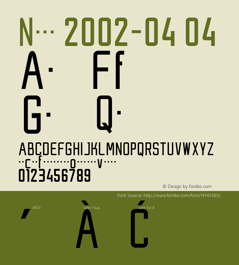 Nike 2002-04 04 Version 1.0 Font Sample
