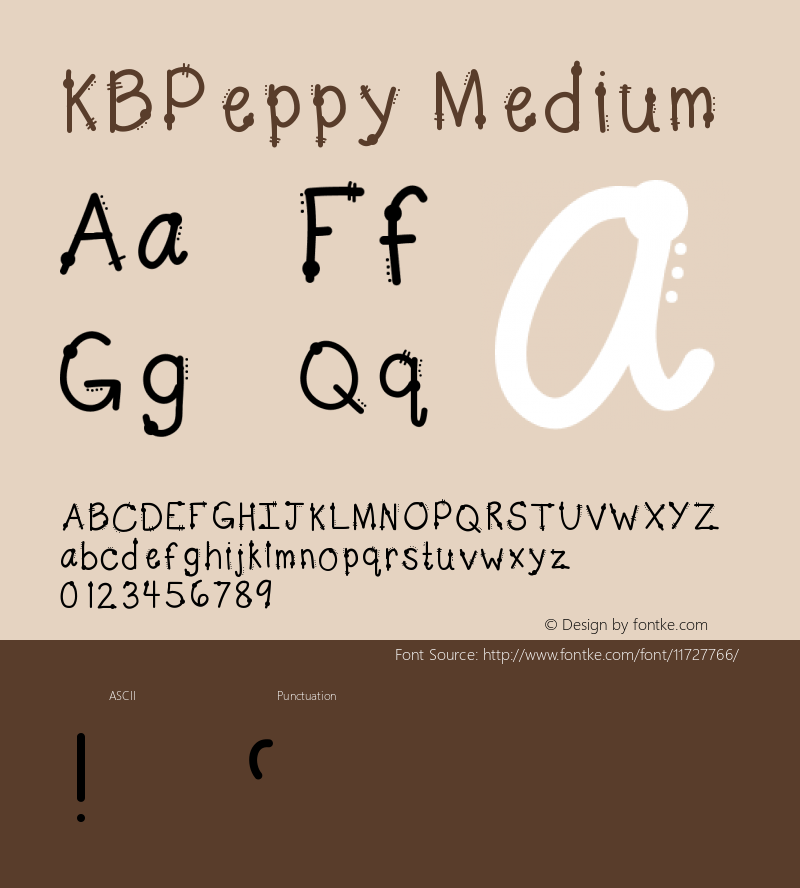 KBPeppy Medium Version 001.000 Font Sample