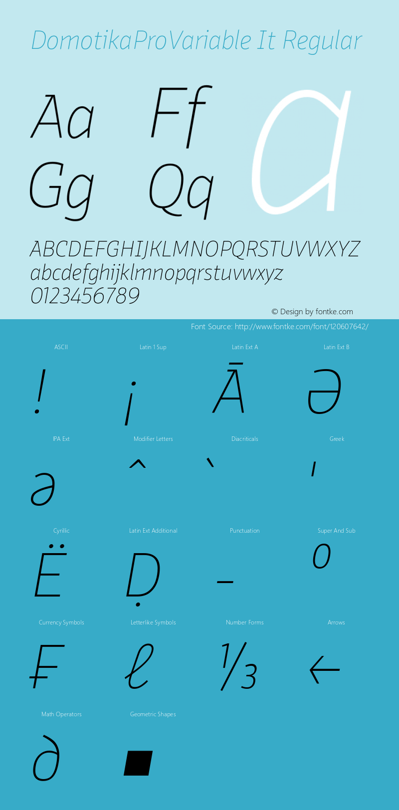 DomotikaProVariable It Version 2.000 Font Sample