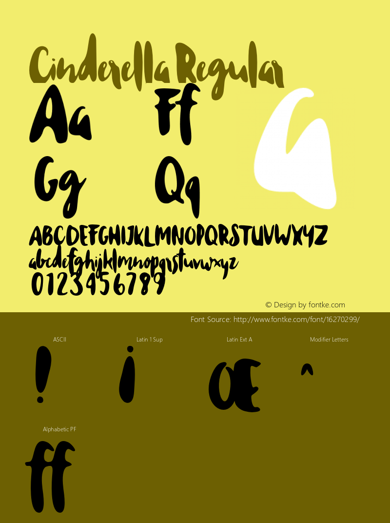 Cinderella Regular Version 1.000 Font Sample