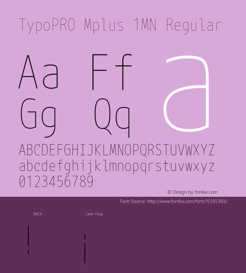 TypoPRO Mplus 1MN Regular Version 1.059 Font Sample