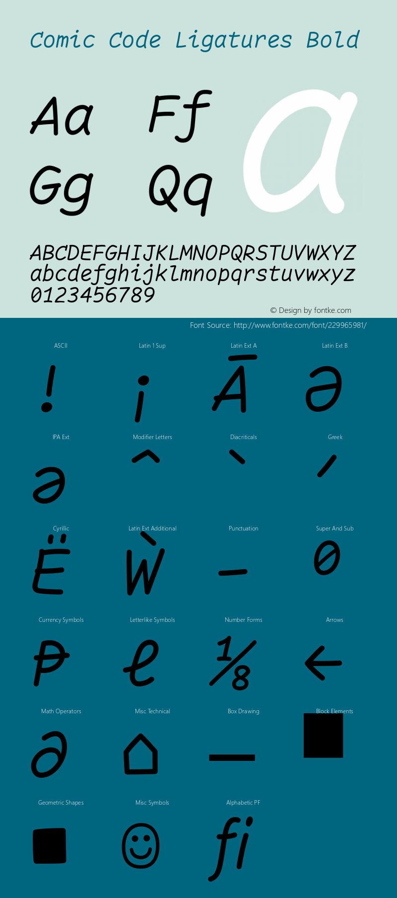 ComicCodeLigatures-Italic Version 1.00图片样张