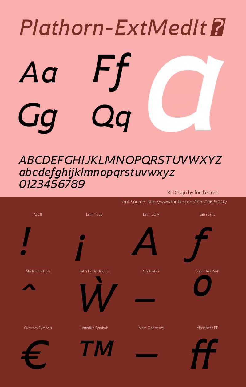 Plathorn-ExtMedIt ☞ Version 1.000;com.myfonts.easy.insigne.plathorn.extended-medium-italic.wfkit2.version.4e3j Font Sample