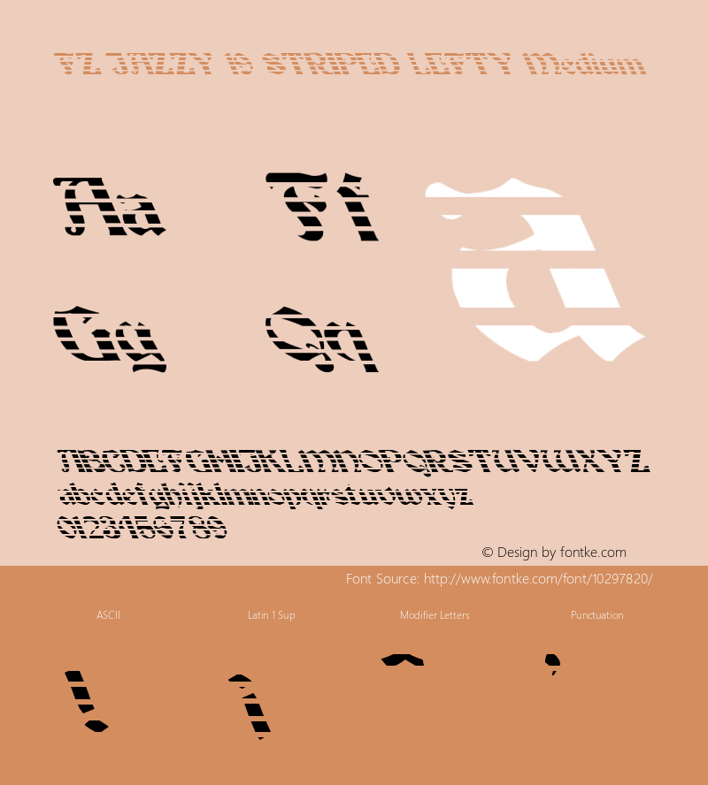 FZ JAZZY 19 STRIPED LEFTY Medium 1.0 Mon Jan 24 16:17:01 1994 Font Sample