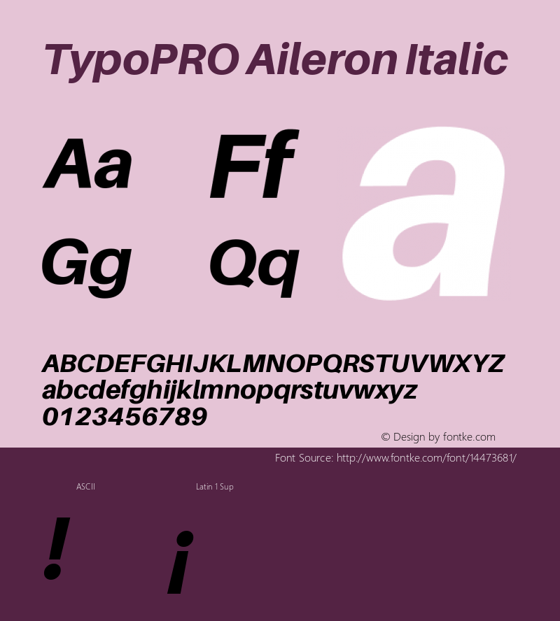 TypoPRO Aileron Italic Version 1.000;PS 001.000;hotconv 1.0.70;makeotf.lib2.5.58329 Font Sample