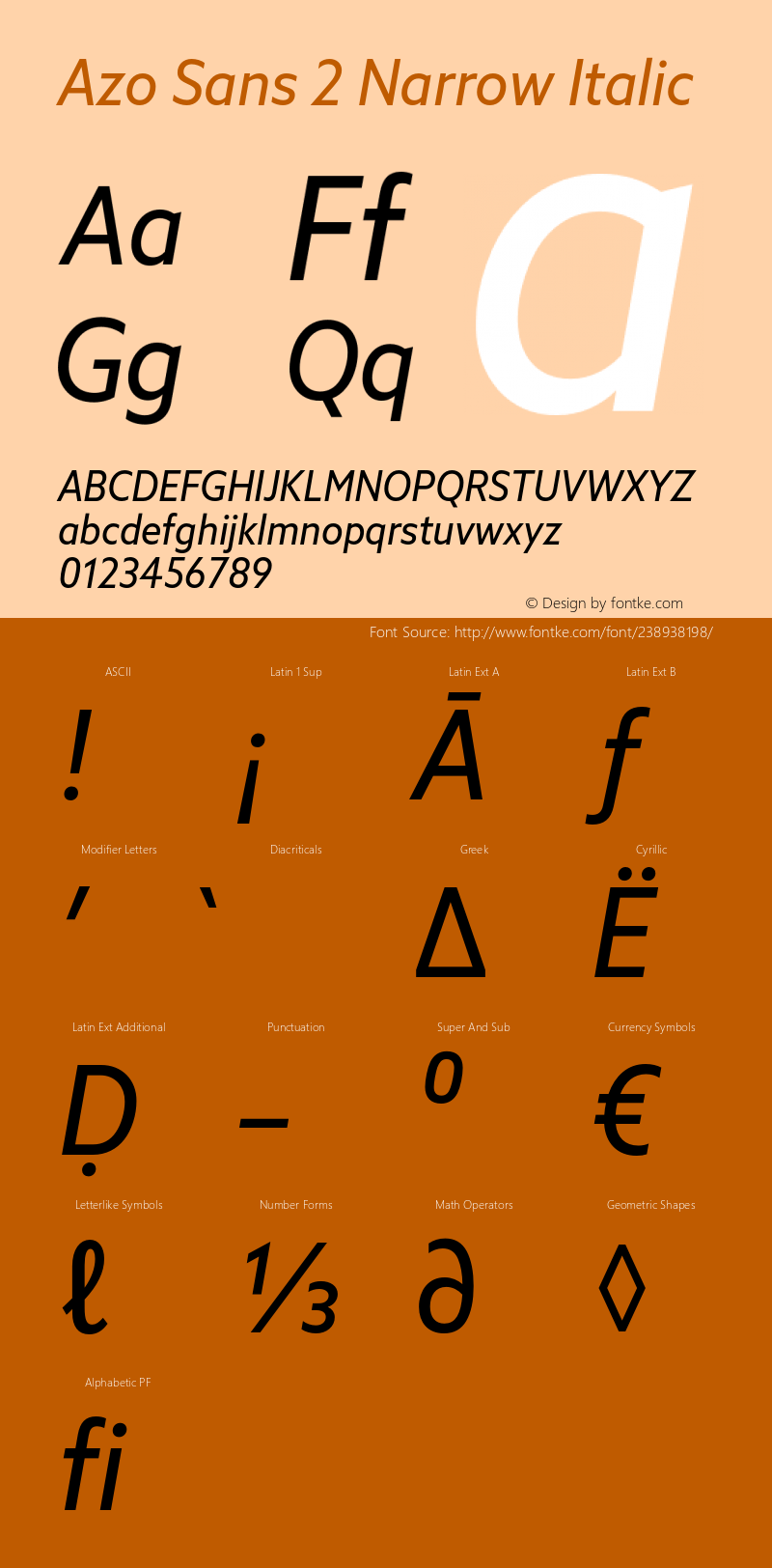 AzoSans2Narrow-Italic Version 2.003图片样张