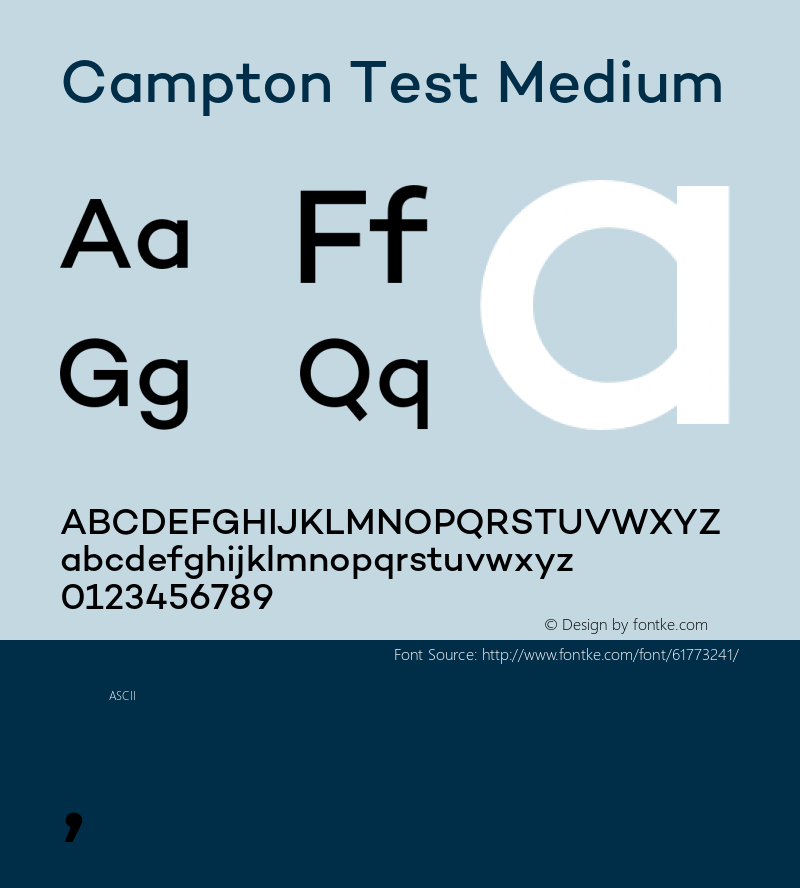 Campton Test Medium Version 1.002;PS 001.002;hotconv 1.0.88;makeotf.lib2.5.64775 Font Sample