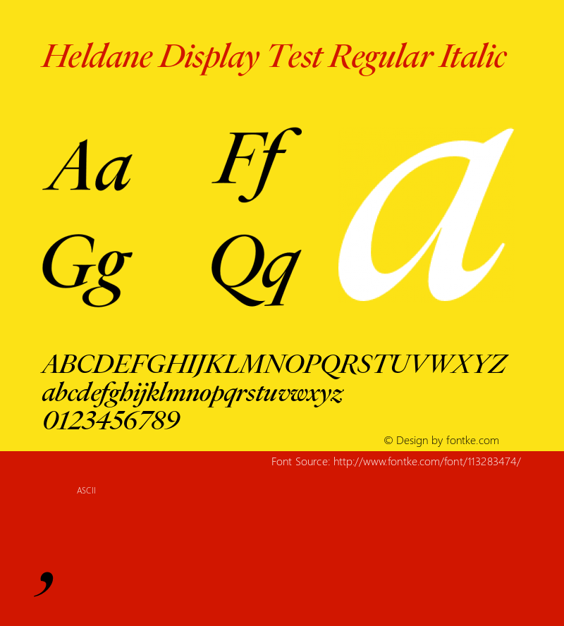 HeldaneDisplay-RegularItalicTest Version 1.002;PS 1.0;hotconv 16.6.54;makeotf.lib2.5.65590;0 Font Sample