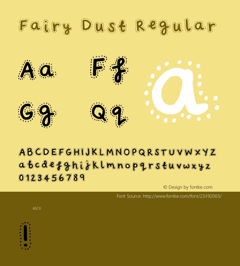 Fairy Dust Regular Version 001.000 Font Sample